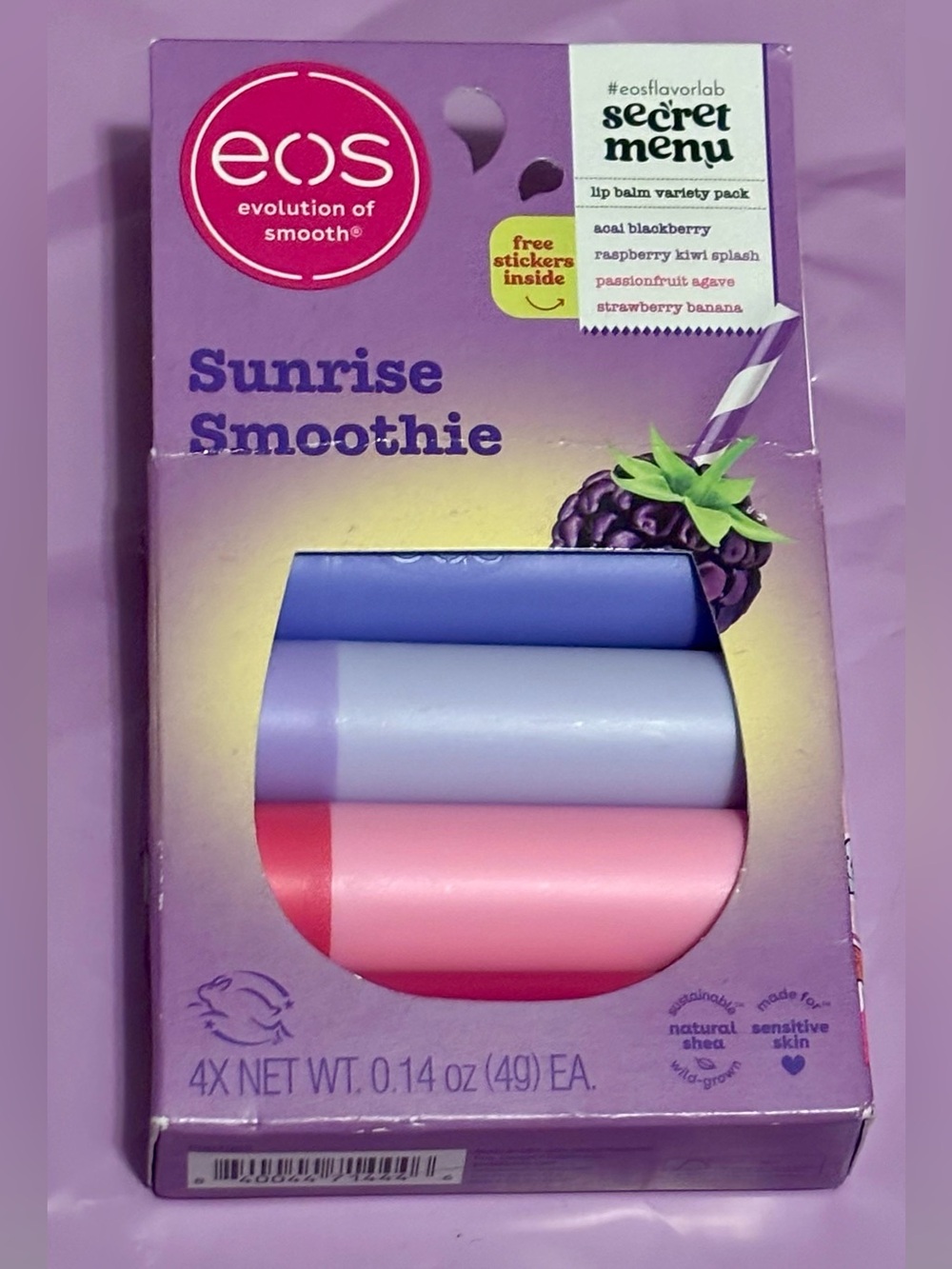 eos Sunrise Smoothie Chapstick 4 pack—Secret Menu